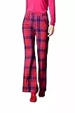 Goldenpoint Donna Leggings Extra Flare Tartan, Colore Rosa, Taglia S