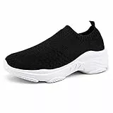 Donna Scarpe da Ginnastica Leggero Scarpe da Corsa Scarpe Sportive Palestra Running Sneaker Outdoor Respirabile 42 EU Nero-A