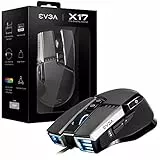 EVGA Mouse da gioco X17, cablato, grigio, personalizzabile, 16.000 DPI, 5 profili, 10 pulsanti, ergonomico 903-W1-17GR-KR