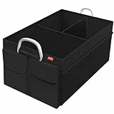 MORROLS Organizer Bagagliaio Auto, Organizer per Vano Bagagli Pieghevole, Impugnature Metalliche Robuste, Impermeabile, per Auto, SUV e Camion (Nero)
