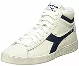 Diadora Game L High Waxed, Sneaker Unisex - Adulto, Bianco White Blue Mar Caspio, 42.5 EU