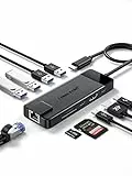 Lemorele Hub USB C Ethernet 1000M -10 in 1, Docking Station con HDMI 4K, 4 USB 3.0/2.0, PD 100W, SD/TF, USB-C Dati 3.0, Adattatore Macbook Air/Pro, iPad, Chromecast, Windows,Switch,Cellulare