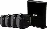 Arlo Pro3, Sistema di Videosorveglianza WiFi con 4 Telecamere sezna fili da esterno 2K HDR, Visione Notturna a Colori, Audio 2 Vie, 160°, con 90 giorni di prova gratuita di Arlo Secure, Nero