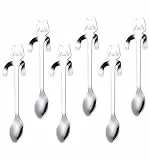 PBIEHSR cucchiaino da caffè gatto in acciaio inossidabile, cucchiaio da dessert cucchiaio da tè design appeso gattini, per Caffè, Dessert, Bibite, Miscelazione