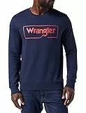 Wrangler Frame Logo Crew Maglia di Tuta, Navy, Medium Uomini