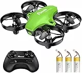 Potensic A20 Mini Drone per Bambini con 3 Batterie, Drone Giocattolo Economico per Bambini e Principianti, Quadricottero RC con Modalità Senza Testa, 3D Flip, Avvio/Atterraggio con Un Pulsante, Verde