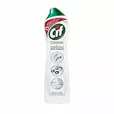 Cif Crema, Detergente per Superfici Dure, Formato 500 ml, Ideale su Grasso Incrostato, Residui di Cibo Bruciato e Macchie di Calcare, con Particelle Pulenti 100% Naturali, Bianco