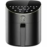 Friggitrice ad Aria Calda 5,5L Senza Olio con 15 Programmi, AirFryer LED Touch Screen Funzione Ritardo&Preriscaldamento&Scongelamento Senza BPA,PFOA con Ricettario