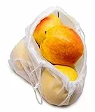 NERTHUS FIH 673 673-Set Rete, Borse per viveri riutilizzabili per Prodotti freschi, Frutta e Verdura, 3 Dimensioni, 100% plastica Riciclata, 3 medidas, 3 unità