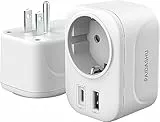 Adattatore spina europea a americana, adattatore spina USA con 2 USB, adattatore spina USA per americano, Canada, Messico, Colombia, Tailandia, adattatore presa americana, tipo B