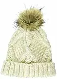 Amazon Essentials Kids' Knitted Faux Fur Pom Beanie Cappello, Crema, Taglia Unica
