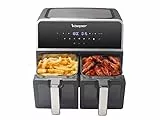 BEPER P101FRI090 Friggitrice ad Aria Doppio Cestello, 9 Litri (4,5 per Cestello) - Friggitrice ad Aria 2 Cestelli con 7 Programmi Preimpostati