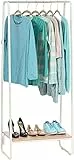Iris Ohyama, Appendiabiti, Armadio guardaroba, Appendiabiti, Ripiani solidi, Facilità di montaggio, Multiuso, Design, Ufficio, Ingresso, Camera da letto, Soggiorno - Metal Garment Rack, PI-B1, Bianco