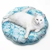 HAPPY HACHI Tappetino Raffreddamento per Cane Refrigerante Lettino per Gatto Cuscino Pieghevole Cani Materassini imbottiti Gel Non Tossico Raffreddamento Automatico Impermeabile (60x60 cm, Blu)