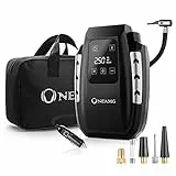 OneAmg Compressore Portatile per Auto Aria Compressa Pompa Elettrica 150PSI Pressione Gonfiatore Digitale con Luce LED per Gonfiare Le Gomme delle Moto e delle Auto, Palloni, Canotti ECC (d'Argento)