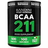 Bandini® AMINOACIDI RAMIFICATI BCAA 2 1 1 500 Compresse con Vitamina B1 e B6 - Integratore Amino 2.1.1 con Leucina, Isoleucina, Valina - Amminoacidi Tablets 211 Intra Pre Post Workout 100% Vegan