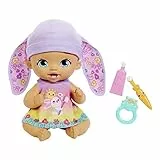 My Garden Baby-Bambola Junior Coniglietto Lilla con 3 Accessori e Cappello Rosa, Giocattolo per Bambini 2+ Anni, HGC12