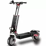 HWWH Scooter Elettrico per Adulti Potente Monopattino Elettrico Fuoristrada Pieghevole Doppio Motore Veloce 2 Ruote Pneumatico Tubeless da 11 pollici Batteria al Litio 60V 43Ah Carico 200 kg