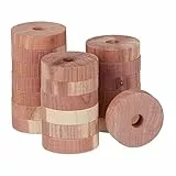 Relaxdays Legno di Cedro Antitarme, 20 Anelli per Armadi, Durevole, Difesa Naturale, D.4 cm, Color Legno Naturale