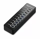 Amazon Basics Hub USB-A 3.1 con alimentatore - 65 W (20 V/3,25 A), Hub a 10 porte, Nero