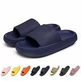 Geweo Ciabatte Nuvola Donna Estive Ciabatte Gomma Eva Uomo Pantofole Antiscivolo Infradito da Casa Bagno Super Morbida Comode Slippers Mare Piscina Doccia Suola Spessa Sandalo, Blu Navy 40-41 EU
