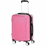 Amazon Basics - Trolley con motivo geometrico, 50,8 cm, ideale come bagaglio a mano, Rosa