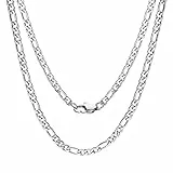 Gamtic Catenina Argento Uomo in Acciaio - Collana Figaro Robusta e Durevole Larga 3mm 45cm Lunghezza