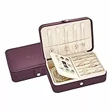 Voova Portagioie Da Viaggio, Scatole Portagioie Piccolo Porta Gioielli Da Donna Ragazza Portable Organizer Gioielli 240G Custodia Piccola Per Anelli Orecchini Collane Bracciali, Viola