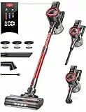 BuTure JR700 Aspirapolvere Senza Fili 33KPa 450W, Scopa Elettrica senza Fili con Touchscreen, 4 in 1 Aspirapolvere Ricaricabile Autonomia 55Min per Pavimento Tappeti Peli Animali