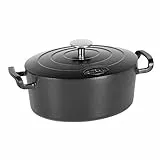 Sitram 711091 Nero casseruola Ovale in ghisa, 4 L
