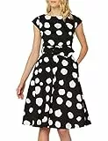 Marchio Amazon - TRUTH & FABLE Vestito Midi A-Line in Cotone Donna, Multicolore (Large Spot), 48, Label: XL