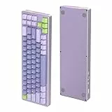 ATTACK SHARK M71 Tastiera da gioco meccanica personalizzata in alluminio CNC, Tri-Mode-BT5.0/2.4G wireless/cablata, 4600 mAh ricaricabile, 68% Hotswap Gasket, illuminazione RGB 14 per MAC&WIN-Lavanda