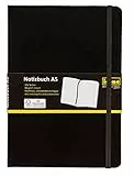 Idena 209284 - Taccuino DIN A5 a righe, carta crema, 192 pagine, 80 g/m², copertina rigida nera, 1 pz.