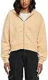 Urban Classics Pantaloncini da Donna Oversize Towel Washed Zip Hoody Felpa con Cappuccio, Arancione Pala