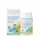 Armores Natura Integratori Alimentari, Multivitaminico Multiminerale, Integratore per Favorire l'Apporto di Vitamine e Sali Minerali all'Organismo, con Fruits & Greens, Vegano, 60 Compresse
