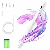 Penna capacitiva touch per iPad,Stylus Pencil Compatibile con iPad 10/9/8/7/6 2018-2022, iPad Mini 6/5, iPad Air 4/3, iPad Pro 11''/12,9'' con 4 punte di sostituzione,rifiuto del palmo,Bianco