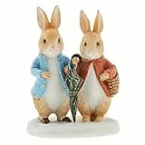 Beatrix Potter Peter Rabbit e Flopsy In Winter Figurine A30500