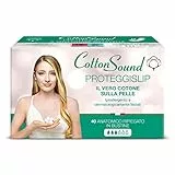 COTTON SOUND Proteggislip con Cotone 40 Pezzi, 100% Cotone Idrofilo, Anatomico Ripiegato in Bustine, Ipoallergenici, Dermatologicamente Testati, Massima Assorbenza, Made in Italy