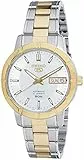Seiko 5 SNK892K1 Orologio automatico da donna con quadrante bianco, due tonalità (argento e oro), in acciaio inossidabile