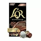 L'Or - Capsule Caffè Espresso Chocolate - 100 Capsule in Alluminio - Intensità 8 - Compatibili con Macchine Nespresso - 10 Pacchetti da 10 Capsule (Totale 100 Capsule)