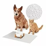PiuPet® Tappetino per Ciotola Cani e Gatti I 60x40cm I Idrorepellente I Tappetini Sottociotola I Facile da Pulire I Tappetino Silicone Antiscivolo