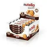 Nutella Biscuits - 84 Croccanti Biscotti con un Cremoso Ripieno di Nutella, con Farina di Frumento e Zucchero di Canna, Ideali come Colazione, Snack e Merenda, 28 Confezioni Monoporzione da 41,4 gr