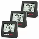ThermoPro TP157 3 Pezzi Termometro Ambiente Interno Casa, Igrometro Digitale Misuratore Umidità con Sensore Umidità e Temperatura per Camera Ufficio e Serra