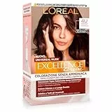 L’Oréal Paris Colorazione Permanente Excellence Universal Nude, Senza Ammoniaca, Con Riflesso Universale, Adatto a Tutti gli Incarnati, Colore Intenso a Lunga Tenuta, Castano 4u