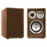 Wiibo Vintage 6 Walnut - Diffusori da Scaffale HiFi - Potenza 100W - Diffusori a 3 Vie - Griglia Rimovibile - Tweeter da 2', Squawker da 3' e Woofer da 5' - Suono Surround