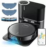 Proscenic Floobot X1 Robot Aspirapolvere Lavapavimenti, [Versione 2023] Lavaggio con Vibrante,Aspirazione 3000Pa con Svuotamento Automatico,Controllo Smart APP & Alexa per Peli Animali/Lavapavimenti