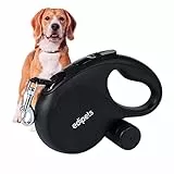 Edipets, Guinzaglio per Cani Allungabile, Retrattile, 5 e 8 Metri, Guinzaglio Flessibile per Addestramento e Passeggiate, per Cani Piccoli, Medi e Grandi (8 Metri, Nero)