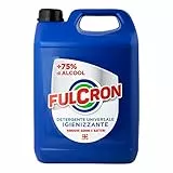 Fulcron - Detergente Universale Igienizzante Spray, A Base Alcolica Alta Concentrazione per Tutte Le Superfici, Profumo Limone, 5 L