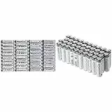 Amazon Basics Batterie industriali alcaline AA confezione da 40 + Amazon Basics AAA Industrial Alkaline Batteries (Pack of 40)