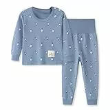 YANWANG 100% Cotone Pigiami Due Pezzi a Maniche Lunghe per Bambini e Ragazzi Ragazze(Tag60 (2-3 Anni),Reticolo 7)